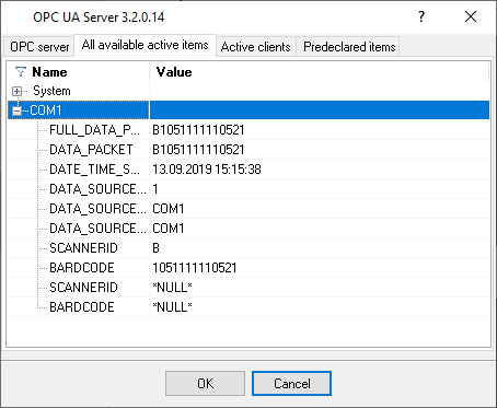 Configuring OPC UA server settings