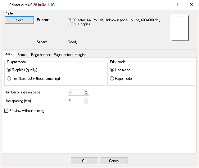 Configuring the Priner Out parser