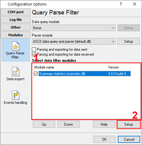Selecting the Summary statistics plugin