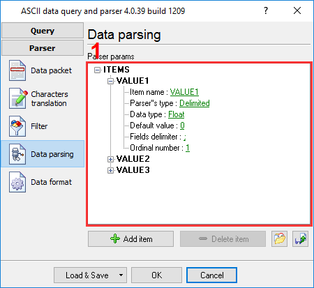 Parser items