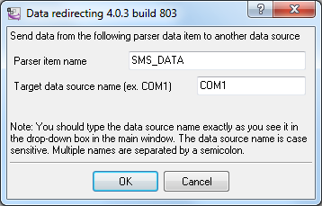 Redirecting data to the modem