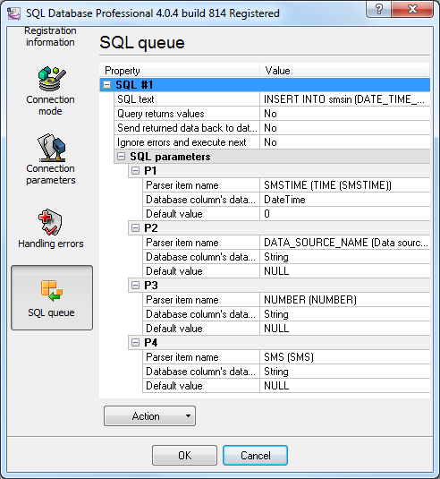 SQL query settings