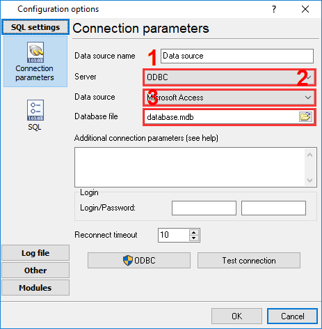 Configuring the database connection